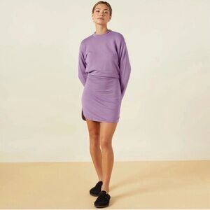💐 NWT! Aster Purple MONROW Supersoft Fleece Sweatshirt Dress - Size M